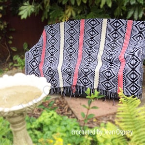 Diamonds in the Buff Afghan Mosaic Crochet Pattern, Written Row by Row,  Instant Download, Overlay Mosaic,  Crochet Pattern
