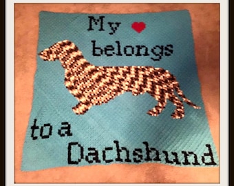 Dachshund Afghan C2C Crochet Pattern, Written Row Counts, C2C Graphs, Corner to Corner, Crochet Pattern, C2C Graph