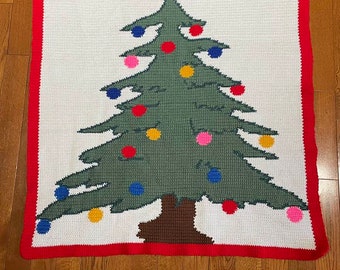 Christmas Tree Afghan SC / TSS Crochet Pattern, Written Row Counts, sc tss Graphs, Crochet Pattern