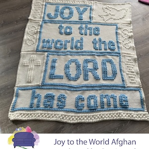 Joy to the World Afghan Crochet Pattern: Bobble Stitch Graphgan (Instant Download)