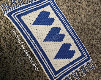 Set the Table Set 4, Mosaic Placemat Crochet Pattern, Graph and Written row by row pattern for Overlay Mosaic