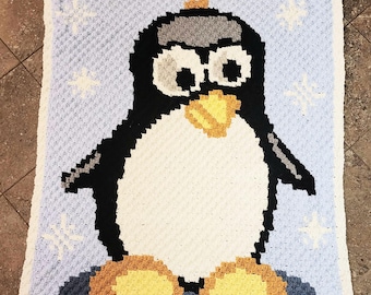 Penguin Kids C2C Crochet Pattern, Written Row Counts, C2C Graphs, Corner to Corner, Crochet Pattern, C2C Graph