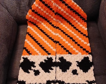 Spooky Ghoul Scarf C2C Crochet Pattern, Written Row by Row, Color Counts, Instant Download, C2C Graph, C2C Pattern, C2C Crochet