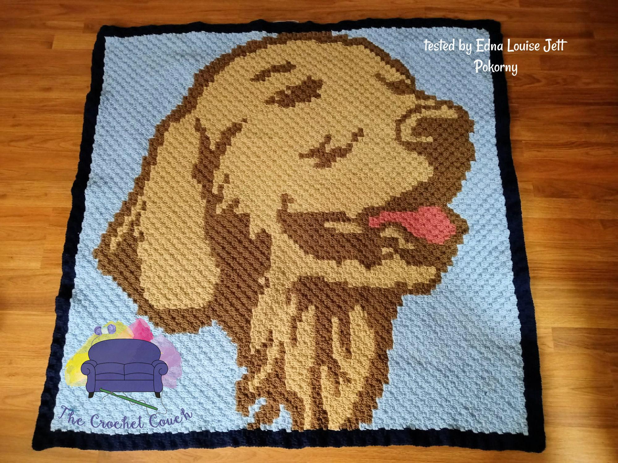 21 Golden Retriever Crochet Patterns to Make a Loyal Handmade Pup 17 Golden Retriever Afghan C2C Crochet