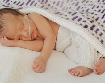 Little Ladders Crochet Baby Afghan Pattern, Overlay Mosaic (PDF Pattern)