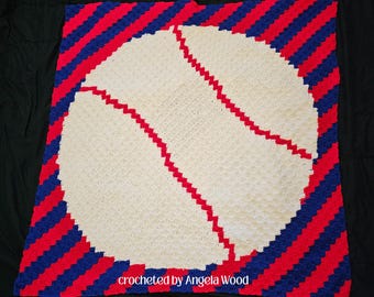 Little Slugger Kids Afghan C2C Crochet Pattern, Graph and Written Row by Row Included