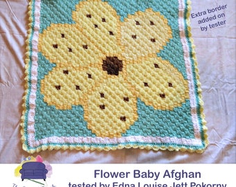 Flower Afghan, C2C Crochet Pattern, Written Row Counts, C2C Graphs, Corner to Corner, Crochet Pattern, C2C Graph