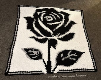 Rose Petals in Shadow C2C Crochet Pattern, Graph and Written Row by Row Included