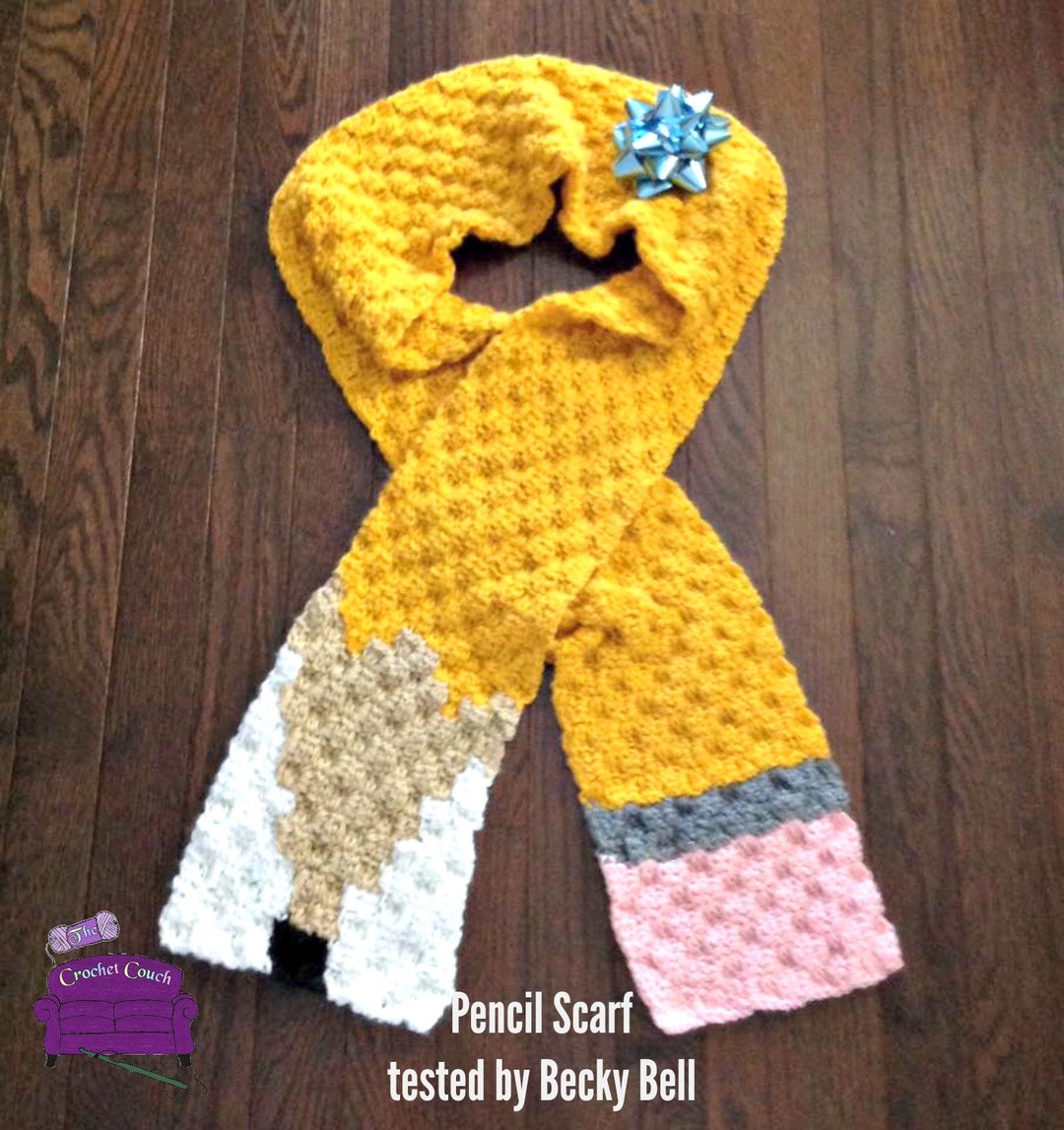 Pencil Scarf C2C Crochet Pattern, Graph and Written Row by Row Included ...