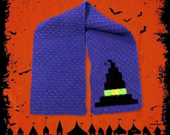 Witch Hat Scarf C2C Crochet Pattern, Written Row Counts, C2C Graphs, Corner to Corner, Crochet Pattern, C2C Graph