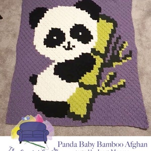 Panda Baby Bamboo Afghan C2C Crochet Pattern, Written Row by Row, Color Counts, Instant Download, C2C Graph, C2C Pattern, C2C Crochet image 3