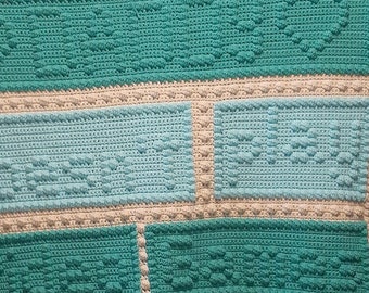 I'm Proof Daddy Doesn't Play Video Games All The Time Afghan Bobble Stitch Crochet Pattern, Written Row by Row, Color Counts