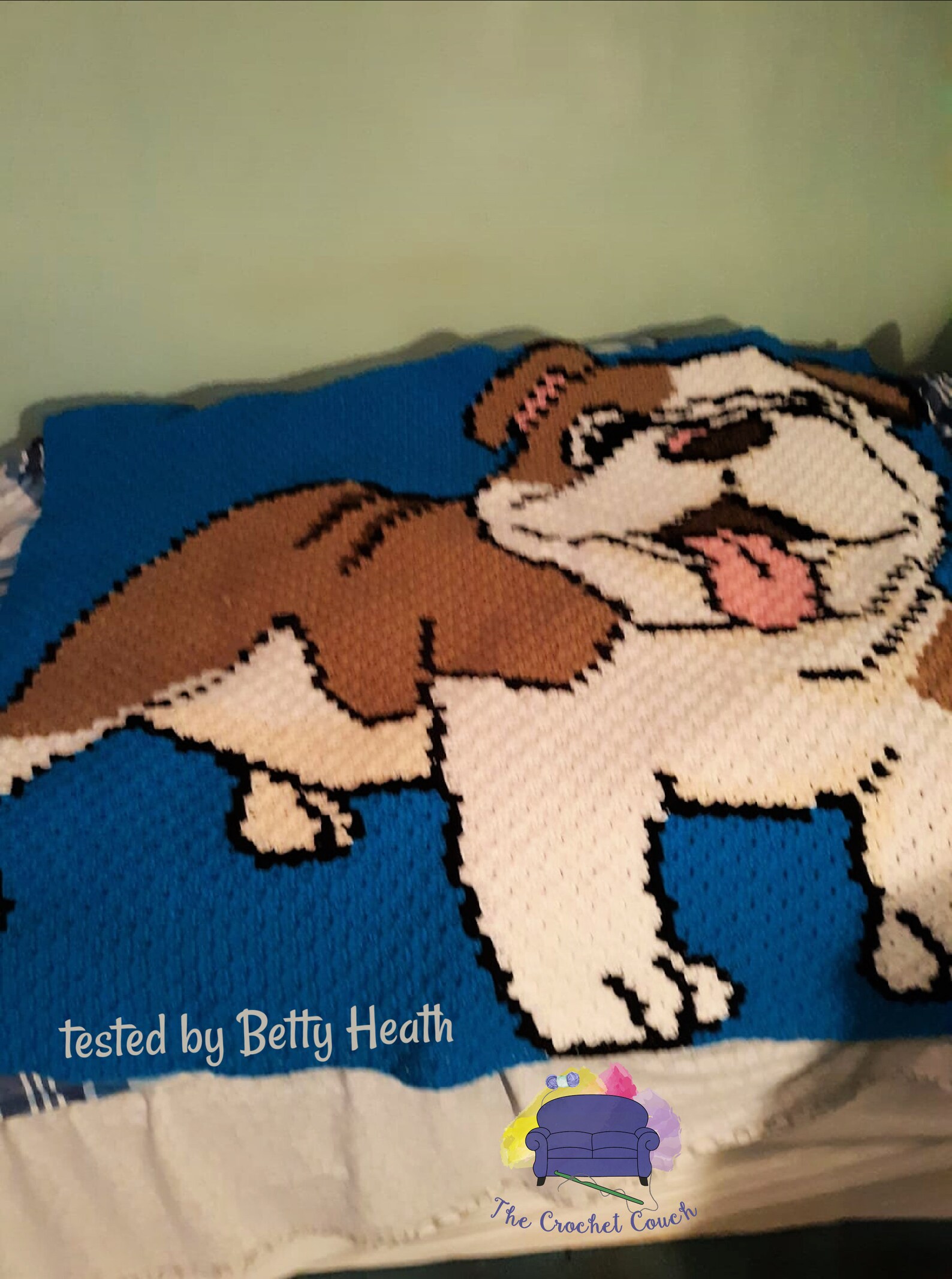 English Bulldog Blanket C2C Crochet Pattern Written Row Etsy