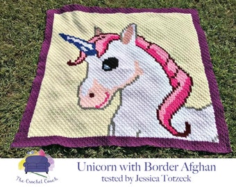 Unicorn Blanket C2C Crochet Pattern, Written Row Counts, C2C Graphs, Corner to Corner, Crochet Pattern, C2C Graph