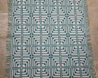 Playful Paths Children's Afghan, Overlay Mosaic Crochet Pattern, Graph and Written Row by Row Included