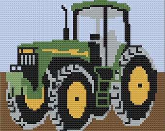 Tractor Afghan Crochet Pattern: C2C Blanket