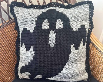 Ghost Pillow, Overlay Mosaic Crochet Pattern