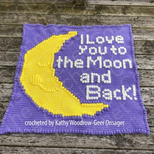 Moon and Back Baby Afghan Crochet Pattern: Bobble Stitch Graphgan (Digital Download)