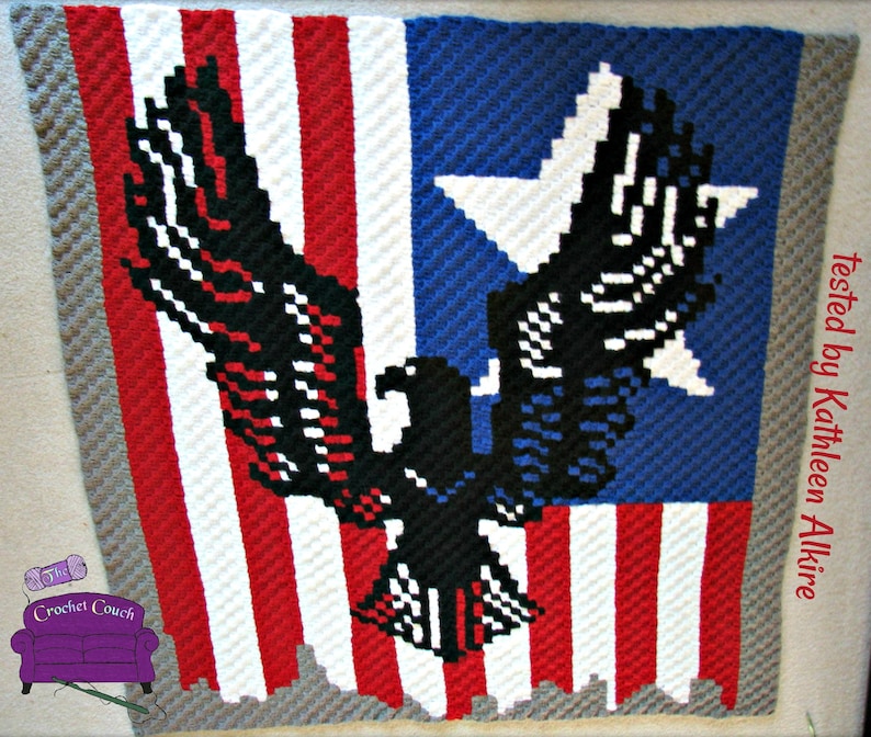 Corner to Corner Crochet Pattern Set of 5 Eagle Afghan Patterns Written Row Counts C2C Graph C2C Crochet Pattern C2C Graphs