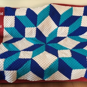 Carpenter Wheel Afghan, C2C Crochet Pattern, Graph and Written Row by Row Included