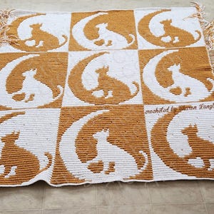 Mosaic Cat Afghan Crochet Pattern: Nine Cats, Row by Row (Instant Download)