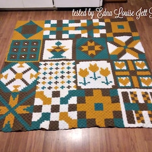 Quilted Ladies Blanket C2C Crochet Pattern, Written Row Counts, C2C Graphs, Corner to Corner, Crochet Pattern, C2C Graph