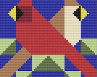 Pixel Perch Small Afghan, C2C Crochet Pattern