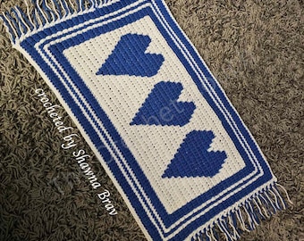 Mosaic Heart Crochet Placemat Pattern, Graph and Written (PDF Pattern)
