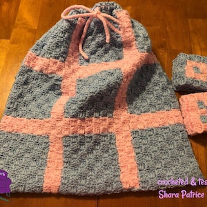 Tic Tac Toe Game C2C Crochet Pattern, Graph and Written Row by Row Included