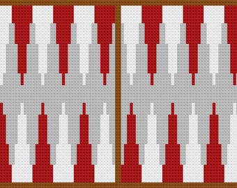 Backgammon Afghan, C2C Crochet Pattern, Graph and Written Row by Row Included