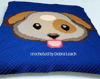 Puppy Face Twin C2C Crochet Pattern, Graph and Written Row by Row Included