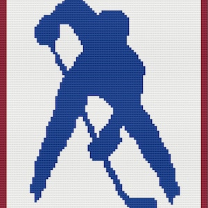 Hockey Player Afghan C2C Crochet Pattern, Written Row by Row, Color Counts, Instant Download, C2C Graph, C2C Pattern, Graphgan Pattern