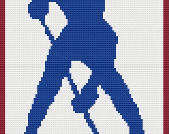 Hockey Player Afghan C2C Crochet Pattern, Written Row by Row, Color Counts, Instant Download, C2C Graph, C2C Pattern, Graphgan Pattern