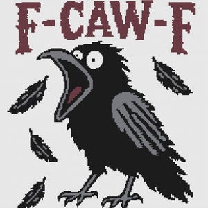 Funny Raven Afghan SC or TSS Crochet Pattern, Graph and Written Row by Row Included