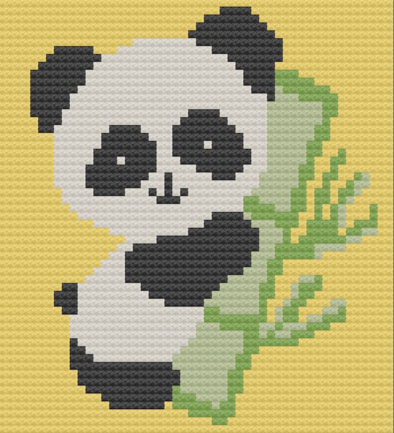 Panda Baby Bamboo Afghan C2C Crochet Pattern, Written Row by Row, Color Counts, Instant Download, C2C Graph, C2C Pattern, C2C Crochet image 5