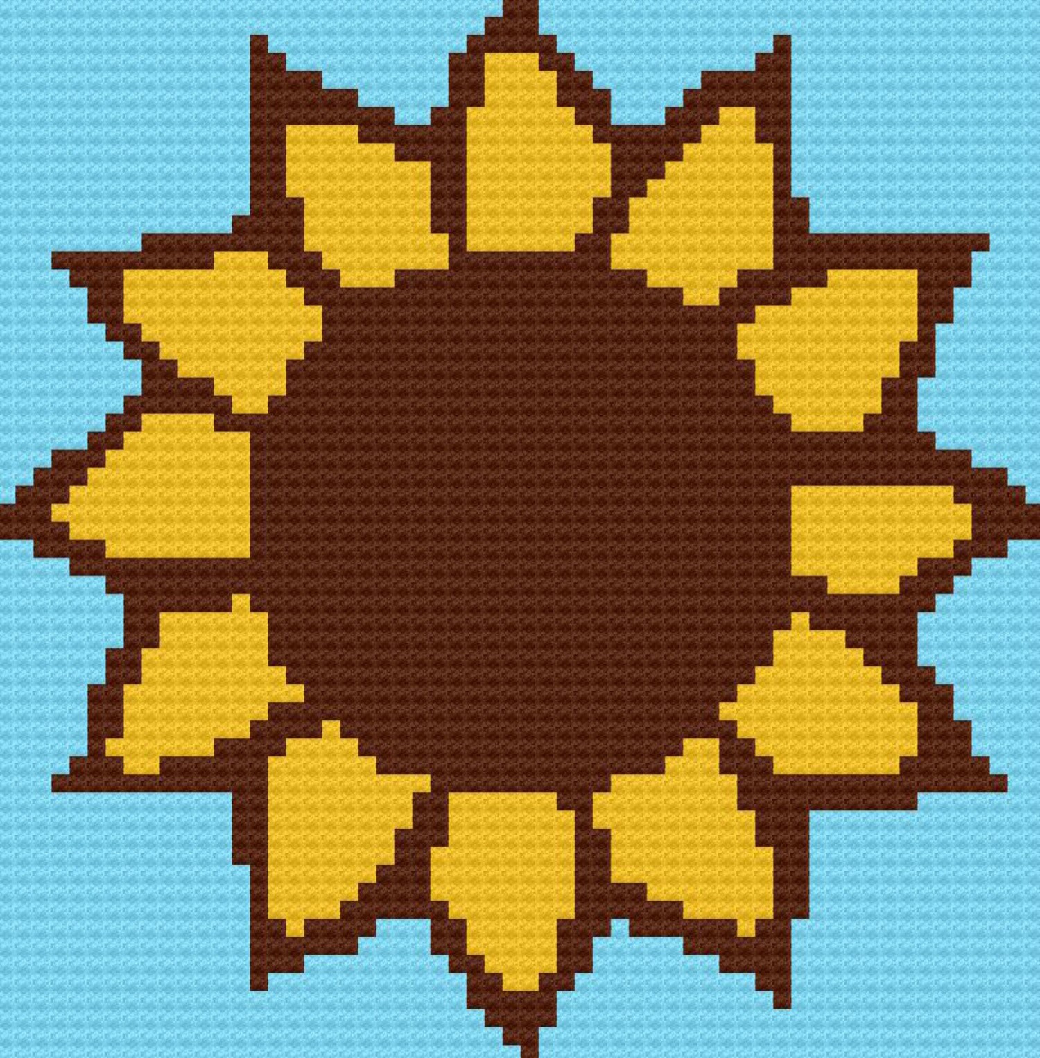 Sunflower Baby Blanket C2C Crochet Pattern, Written Row Counts, C2C