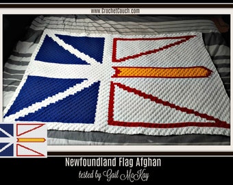 Newfoundland Flag Afghan C2C Crochet Pattern, Written Row Counts, C2C Graphs, Corner to Corner, Crochet Pattern, C2C Graph