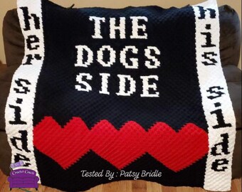 Dogs Side Afghan C2C Crochet Pattern, Graph and Written Row by Row Included