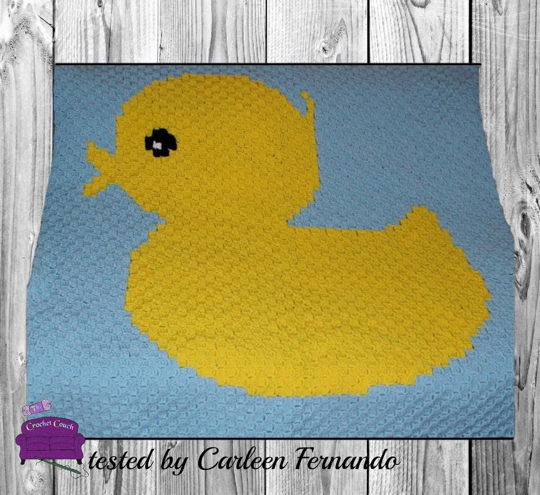 Rubber Duck Baby Blanket C2C Crochet Pattern, Written Row Counts, C2C