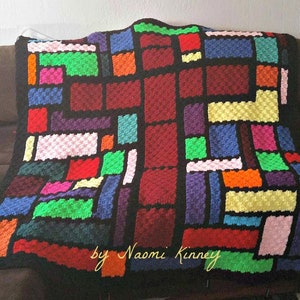Bedding  Handmade Crochet Blanket Stained Glass Window Afghan