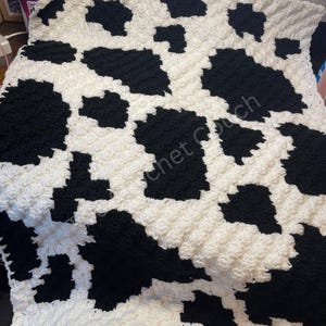 Cow Print Baby Afghan C2C Crochet Pattern, Written Row Counts, C2C Graphs, Corner to Corner, Crochet Pattern, C2C Graph