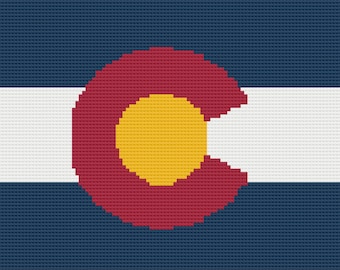 Colorado Flag Twin Afghan C2C Crochet Pattern, Written Row Counts, C2C Graphs, Corner to Corner, Crochet Pattern, C2C Graph