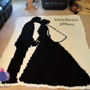 Wedding Couple Afghan C2C Crochet Pattern, Written Row Counts, C2C Graphs, Corner to Corner, Crochet Pattern, C2C Graph