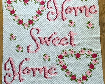 Home Sweet Home Afghan C2C Crochet Pattern, Written Row Counts, C2C Graphs, Corner to Corner, Crochet Pattern, C2C Graph