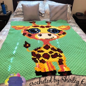 Baby Giraffe Afghan C2C Crochet Pattern, Written Row Counts, C2C Graphs, Corner to Corner, Crochet Pattern, C2C Graph image 3