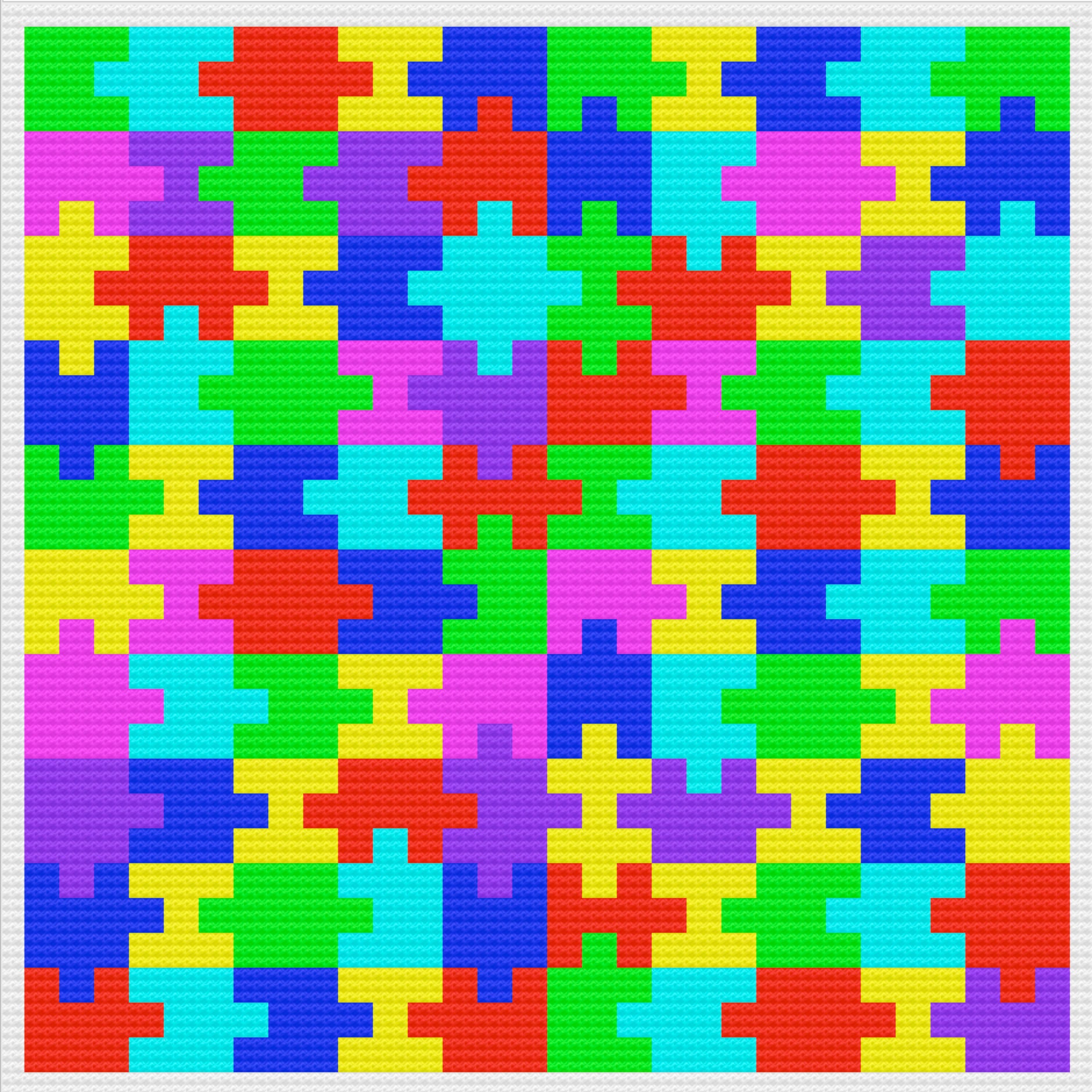 Puzzle Pieces Large Afghan, C2C Crochet Pattern, Written Row by Row