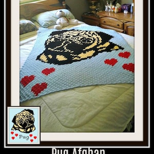 Pug Afghan C2C Crochet Pattern, Written Row Counts, C2C Graphs, Corner to Corner, Crochet Pattern, C2C Graph