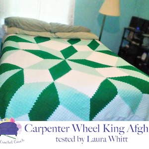 Carpenter Wheel Afghan, King Size C2C Crochet Pattern, Written Row Counts, C2C Graphs, Corner to Corner, Crochet Pattern, C2C Graph