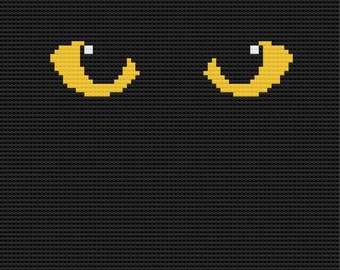 Yellow Cat Eyes Afghan C2C Crochet Pattern, Written Row by Row, Color Counts, Instant Download, C2C Graph, C2C Pattern, C2C Graphgan