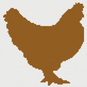 Chicken Silhouette Afghan C2C Crochet Pattern, Written Row Counts, C2C Graphs, Corner to Corner, Crochet Pattern, C2C Graph